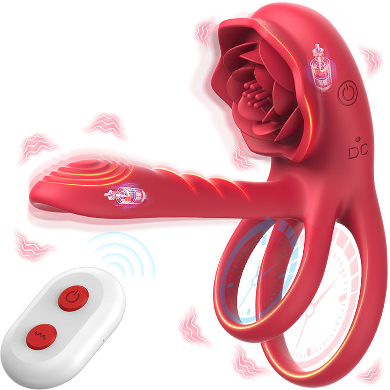 Rose Cock Ring Vibrator Clit Stimulator Couple Toy Upgraded Version