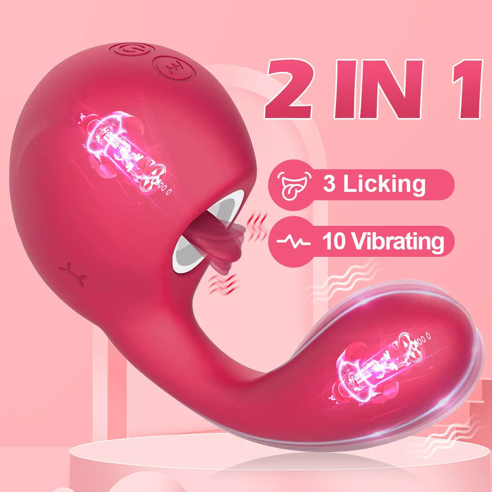 Clitoral Licking G Spot Vibrator Clitoralis Stimulator for Women with 10 Licking Vibrating Modes