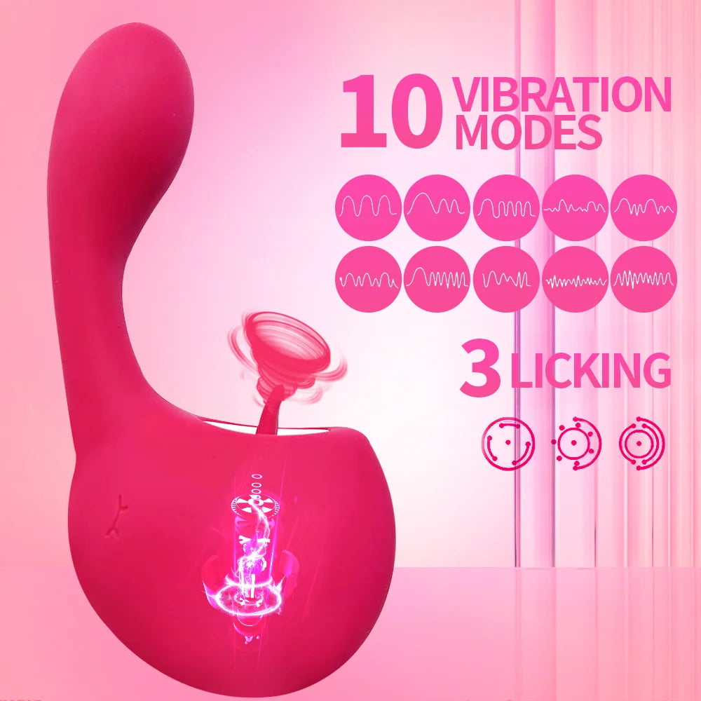 Clitoral Licking G Spot Vibrator Clitoralis Stimulator for Women with 10 Licking Vibrating Modes