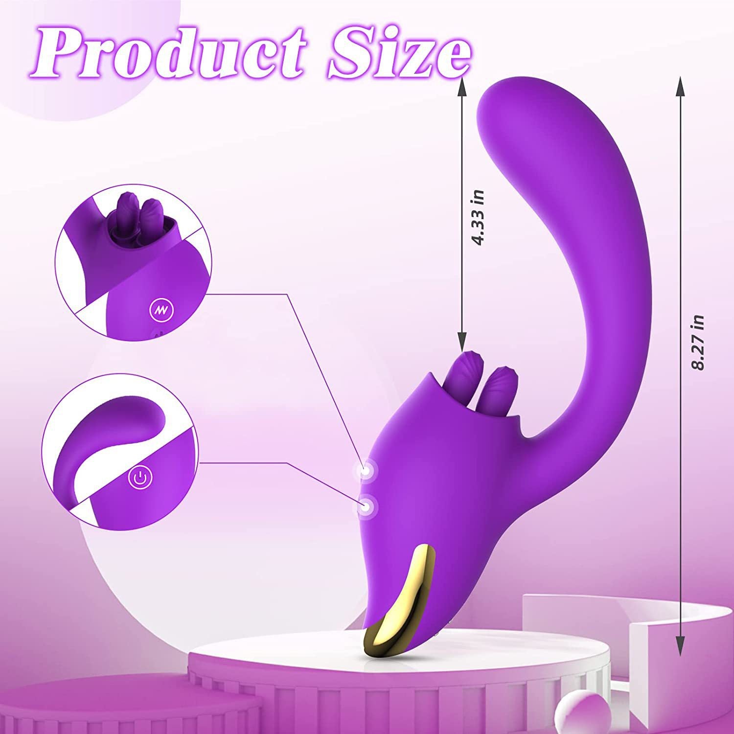 Clitoral double tongue licking G-spot vibrator