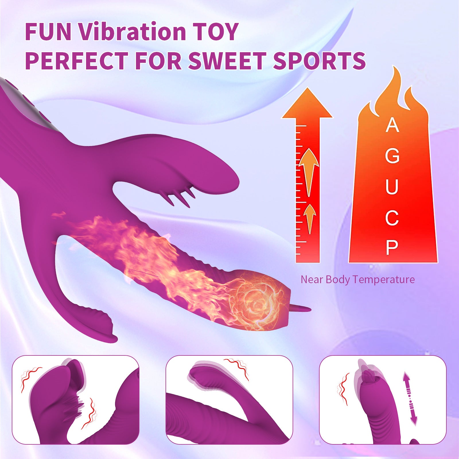 Fully automatic retractable swinging tongue licking heating vibrator