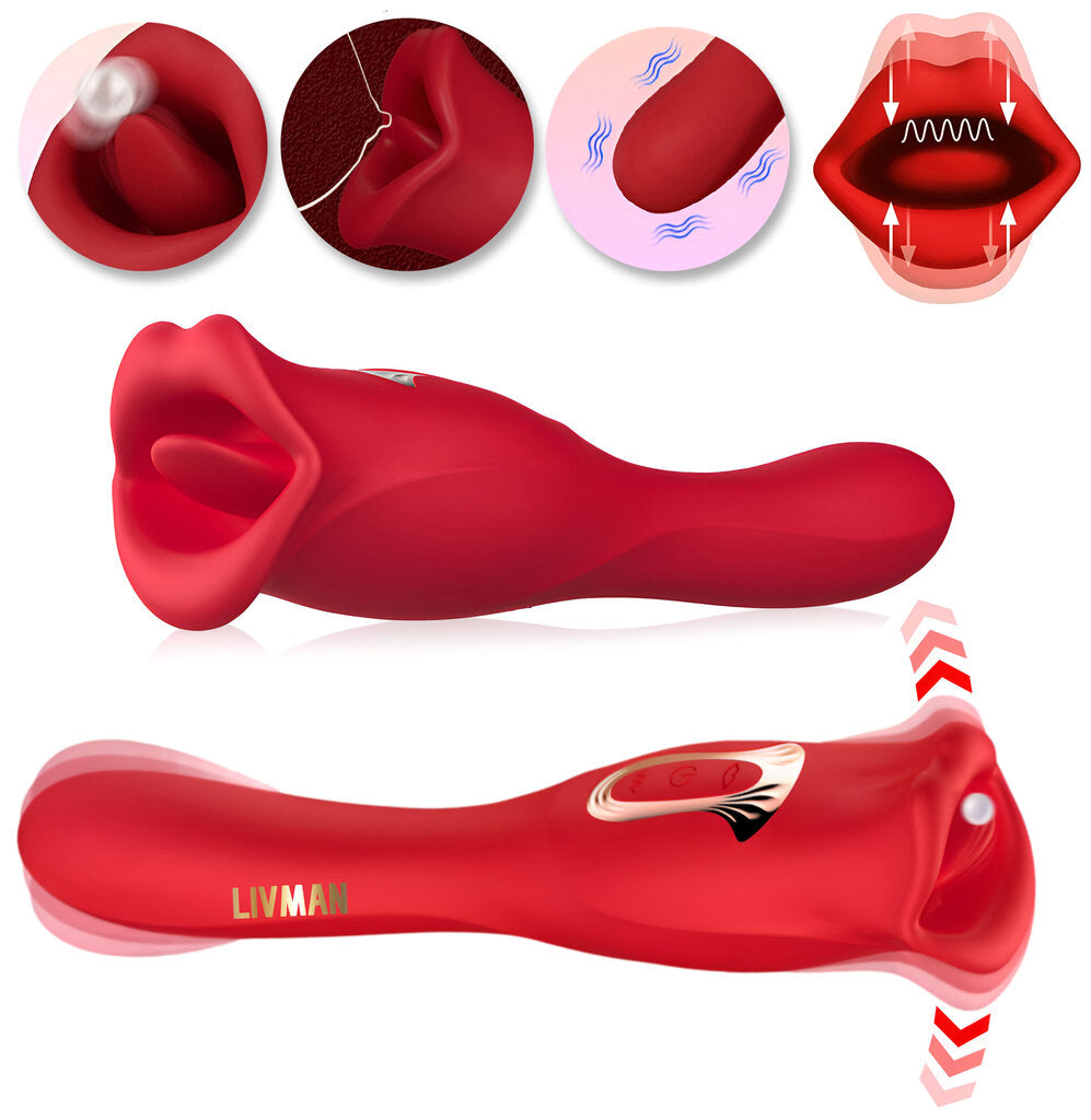 3in1 tongue vibrator LIVMAN E-99 with 10 licking-biting and 10 vibration modes