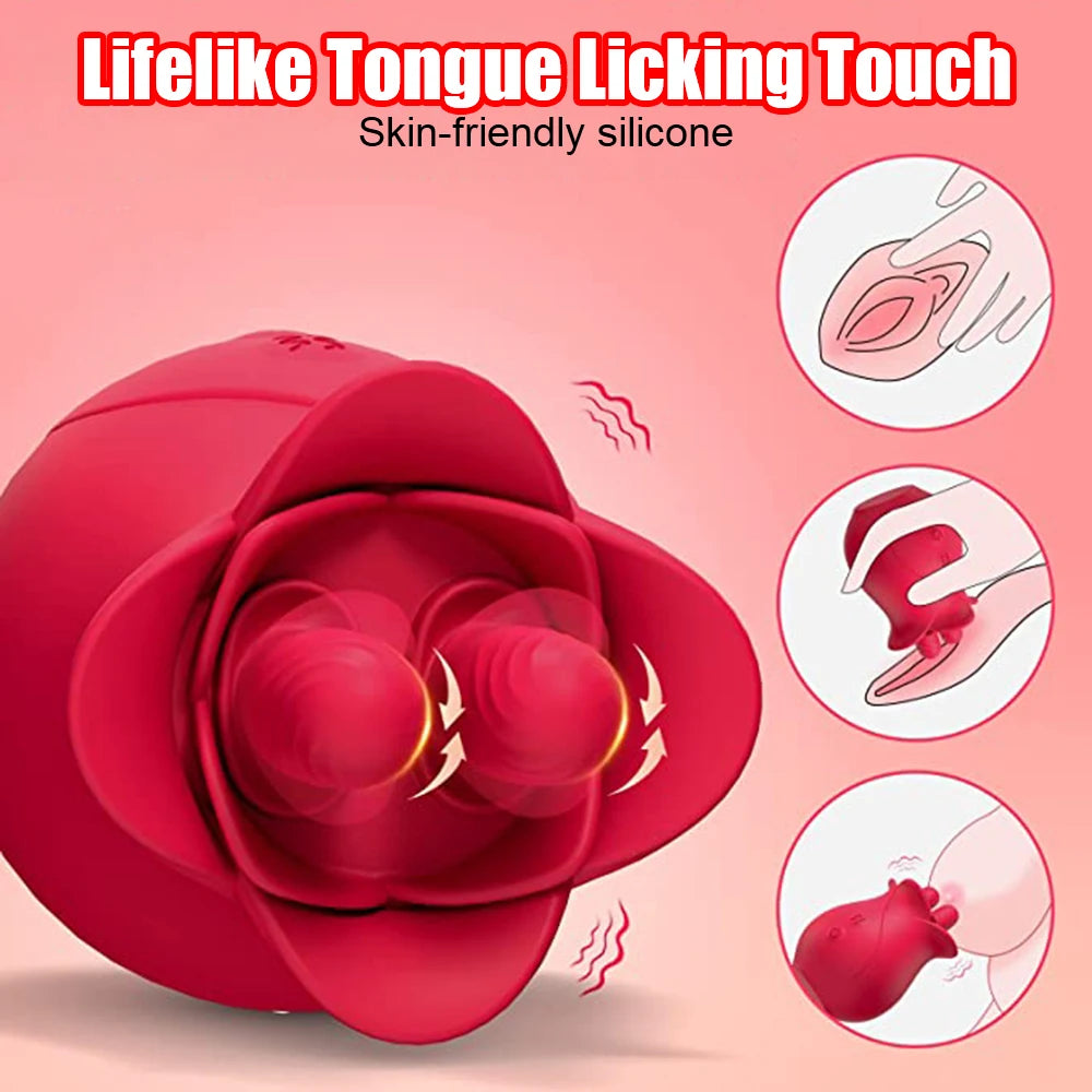 Rose vibrating egg tongue licking and sucking vibrating sex toy