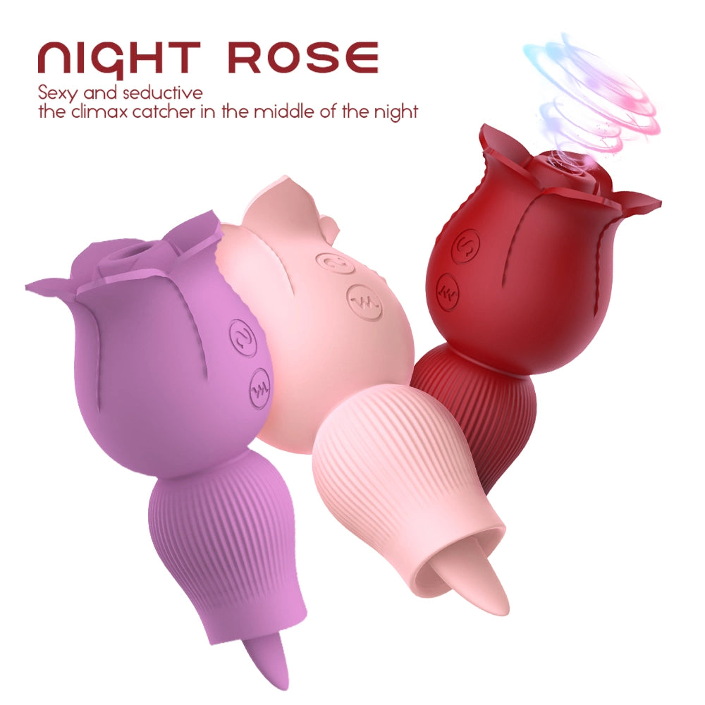 Rose Flower Vibrator Sex Massager Toys Nipple Sucking Tongue Oral Licking Rose Vibrator