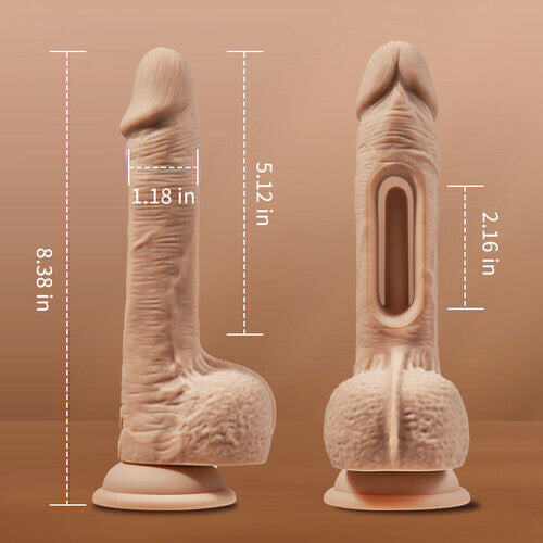 Hollow Flapping Silicone Dildo Vibrator 8.38 IN