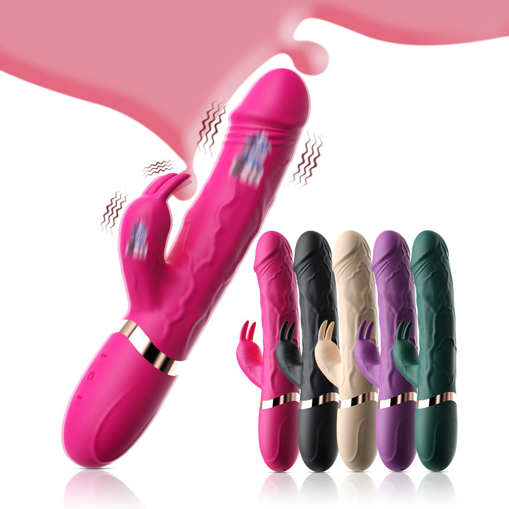 Simulated dual shock G-spot rabbit vibrator for women