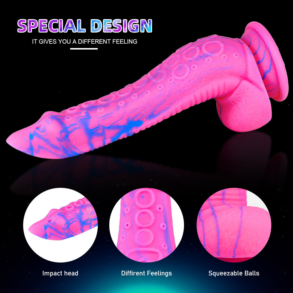 Octopus silicone adult rainbow dildo transparent crystal simulated large dildo