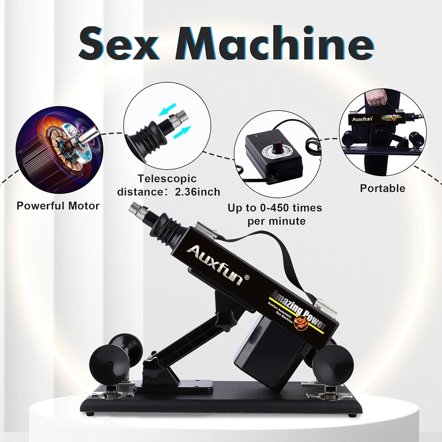 Sex machine with suction cup adapter automatic dildo machine