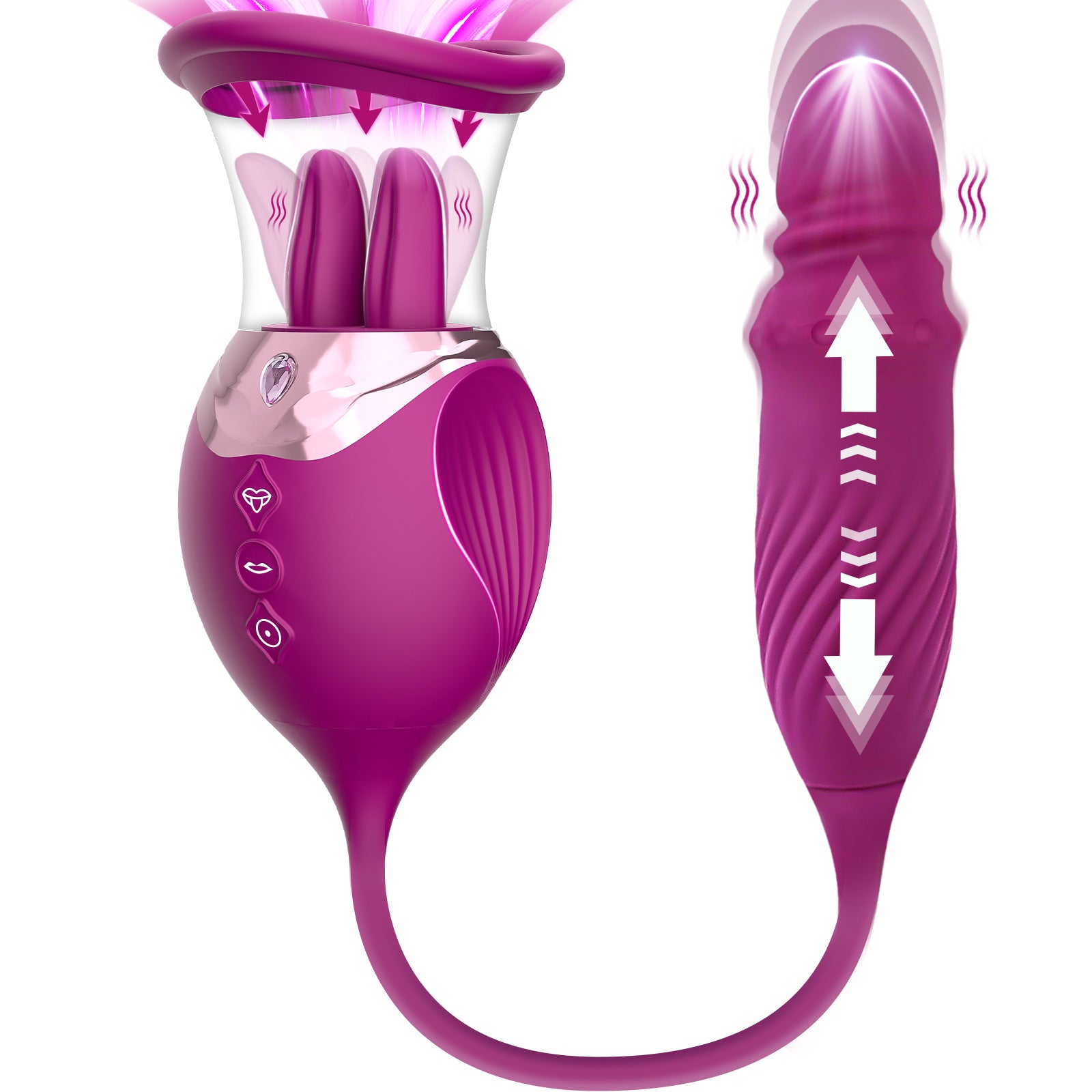 4-in-1 multifunctional rose vibrator