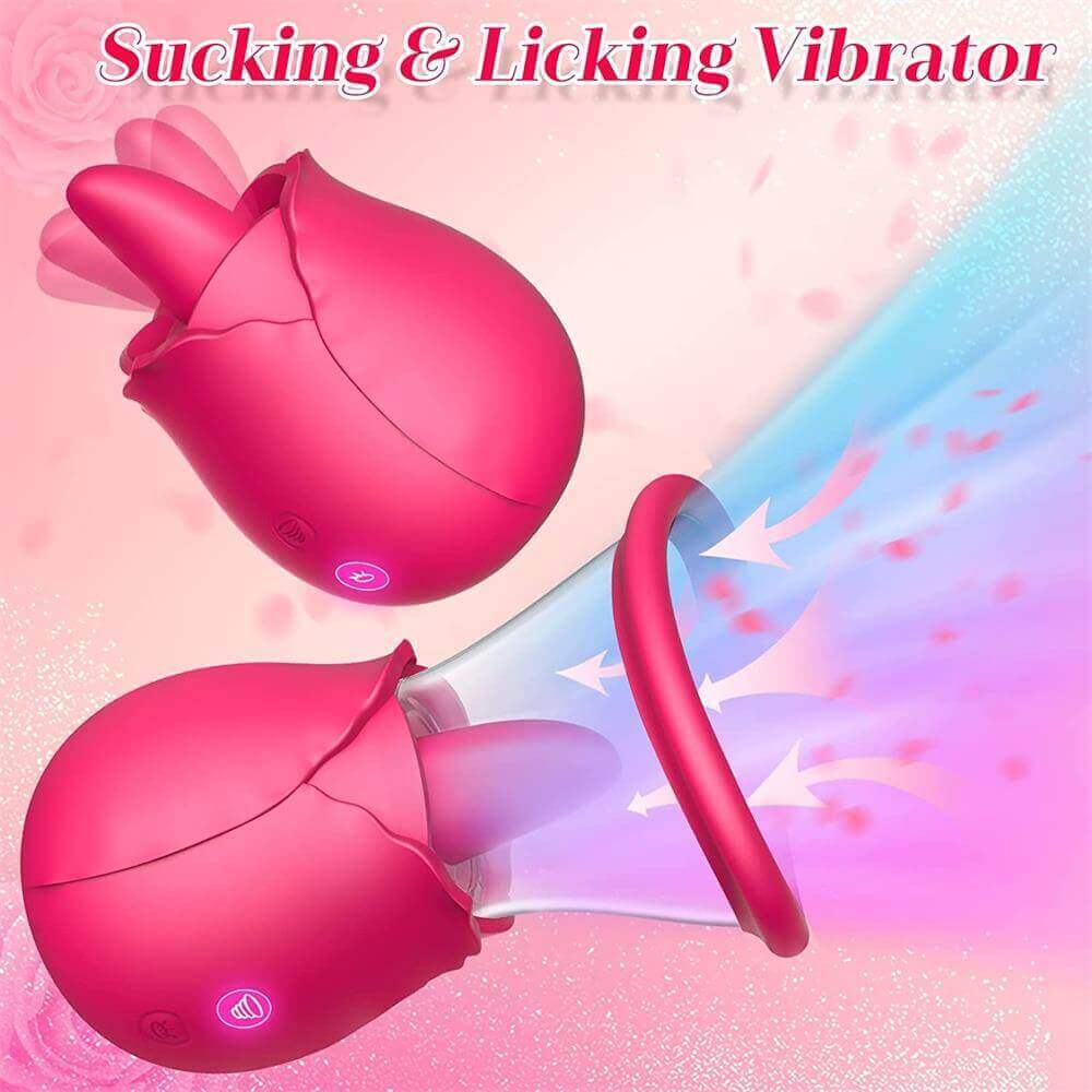 Rose Dual Action Vibrator: Licking & Suction Combined