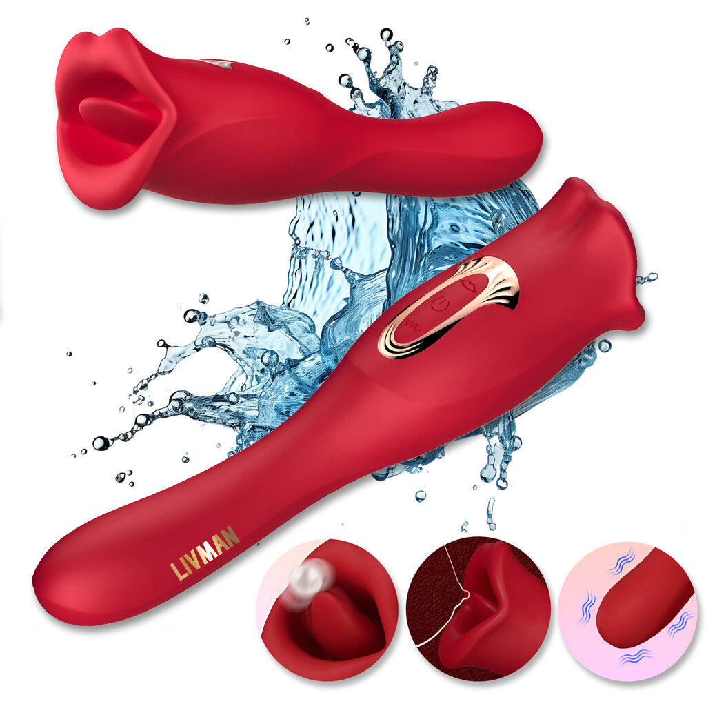 3in1 tongue vibrator LIVMAN E-99 with 10 licking-biting and 10 vibration modes