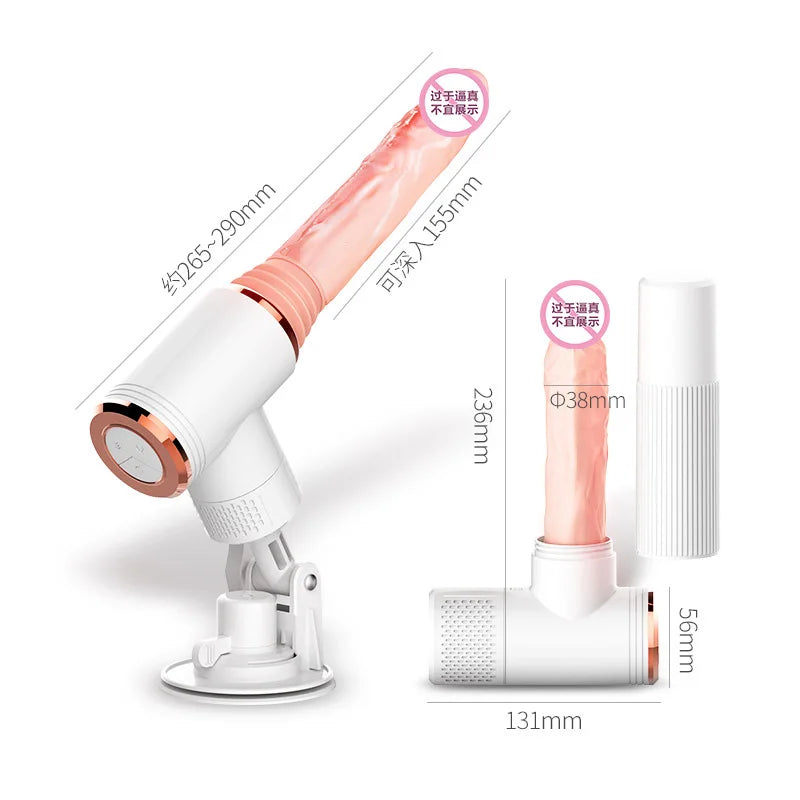 Automatic Telescopic Dildo Vibrator Double Silicone Big Penis Heating Realistic Dildo