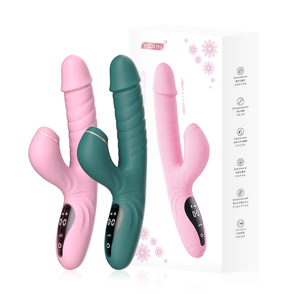 Stretch sucking Vibrating G spot AV Stick Penis Female Sex Masturbation Toy