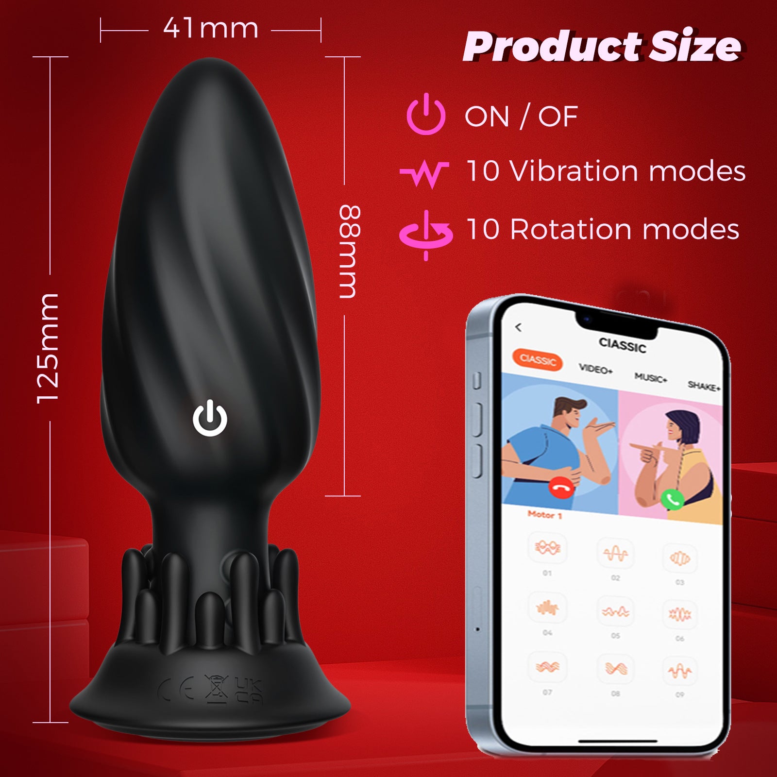 toyshcool wick base rotating and vibrating anal plug APP version