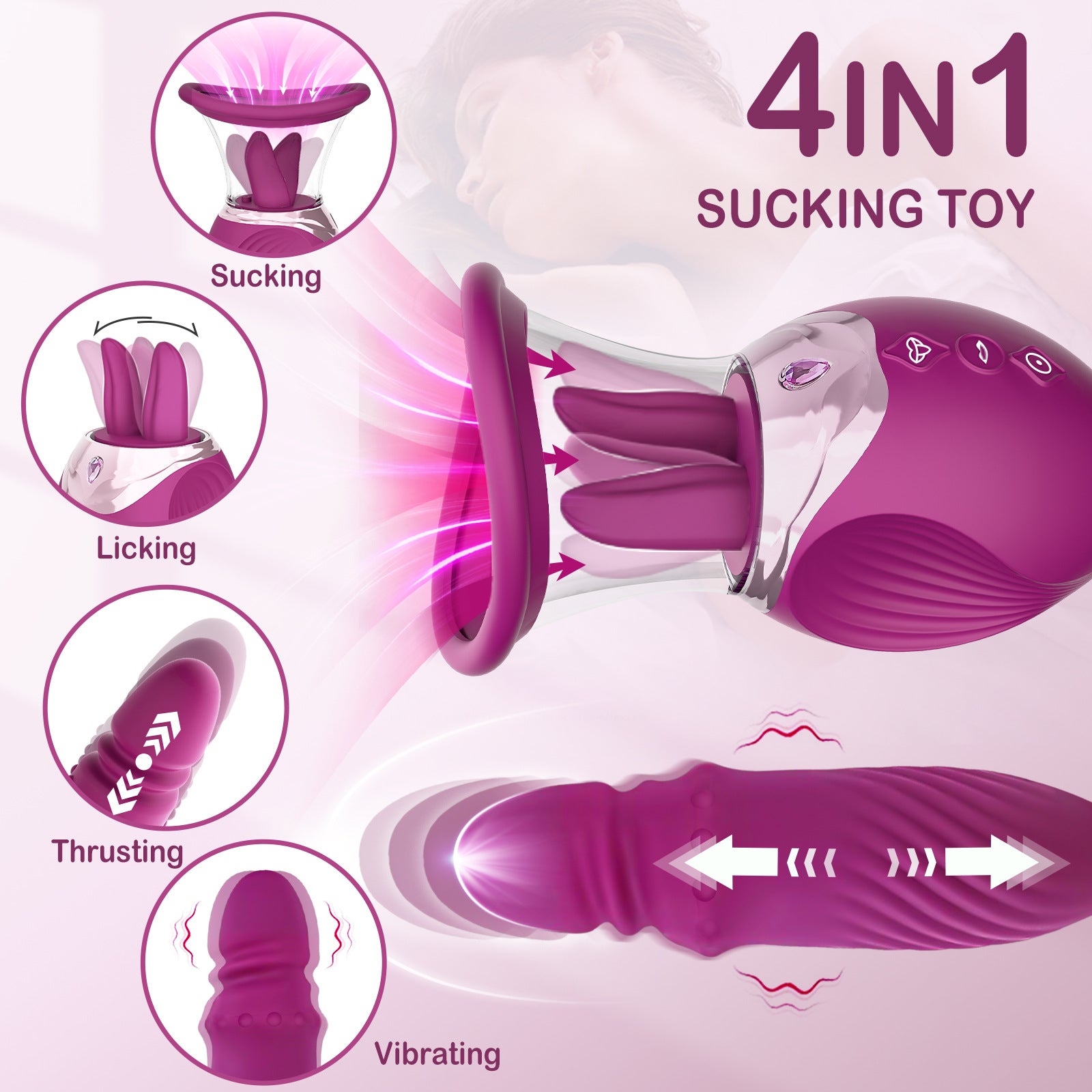 4-in-1 multifunctional rose vibrator