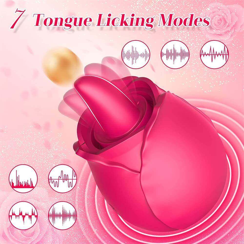 Rose Dual Action Vibrator: Licking & Suction Combined