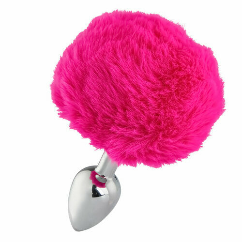 Metal Pink Hairball Base Butt Plug for Experienced Men or Women 5.51 Inch