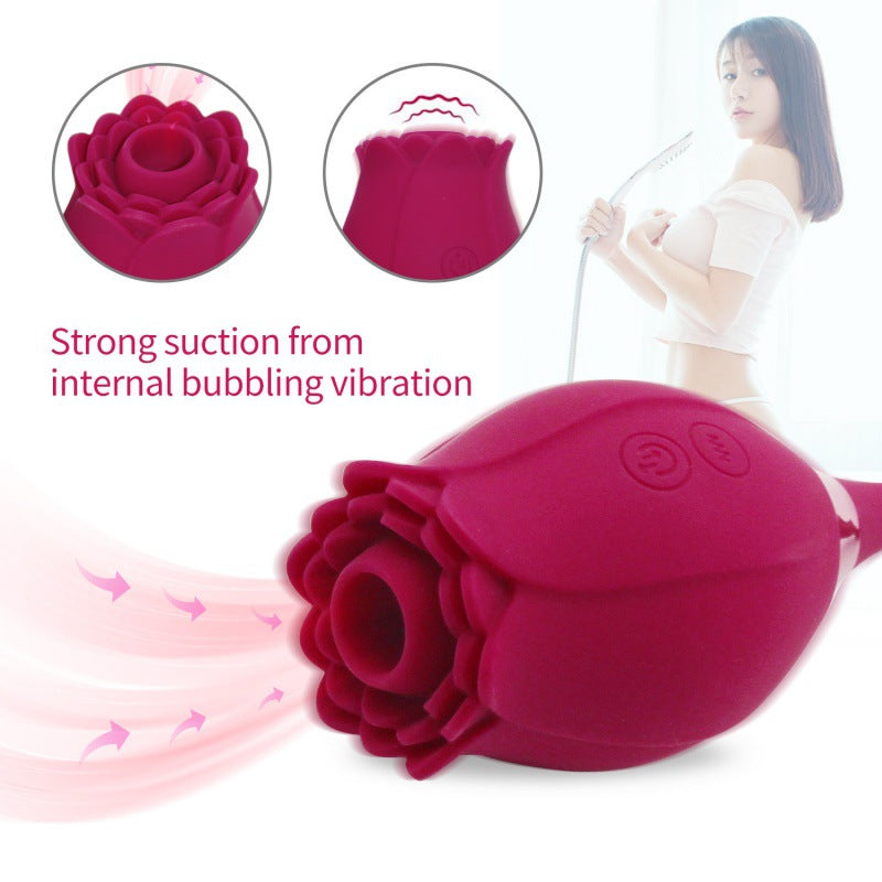 Rose vibrator for women sucking and licking sex toy