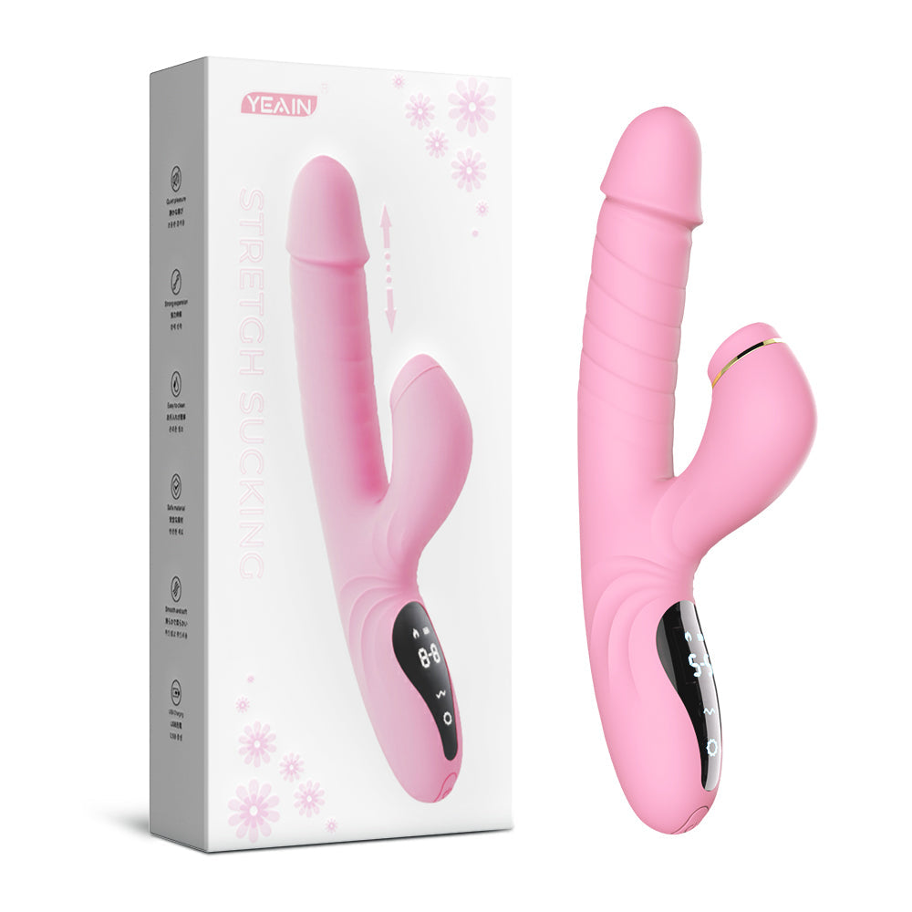 Stretch sucking Vibrating G spot AV Stick Penis Female Sex Masturbation Toy