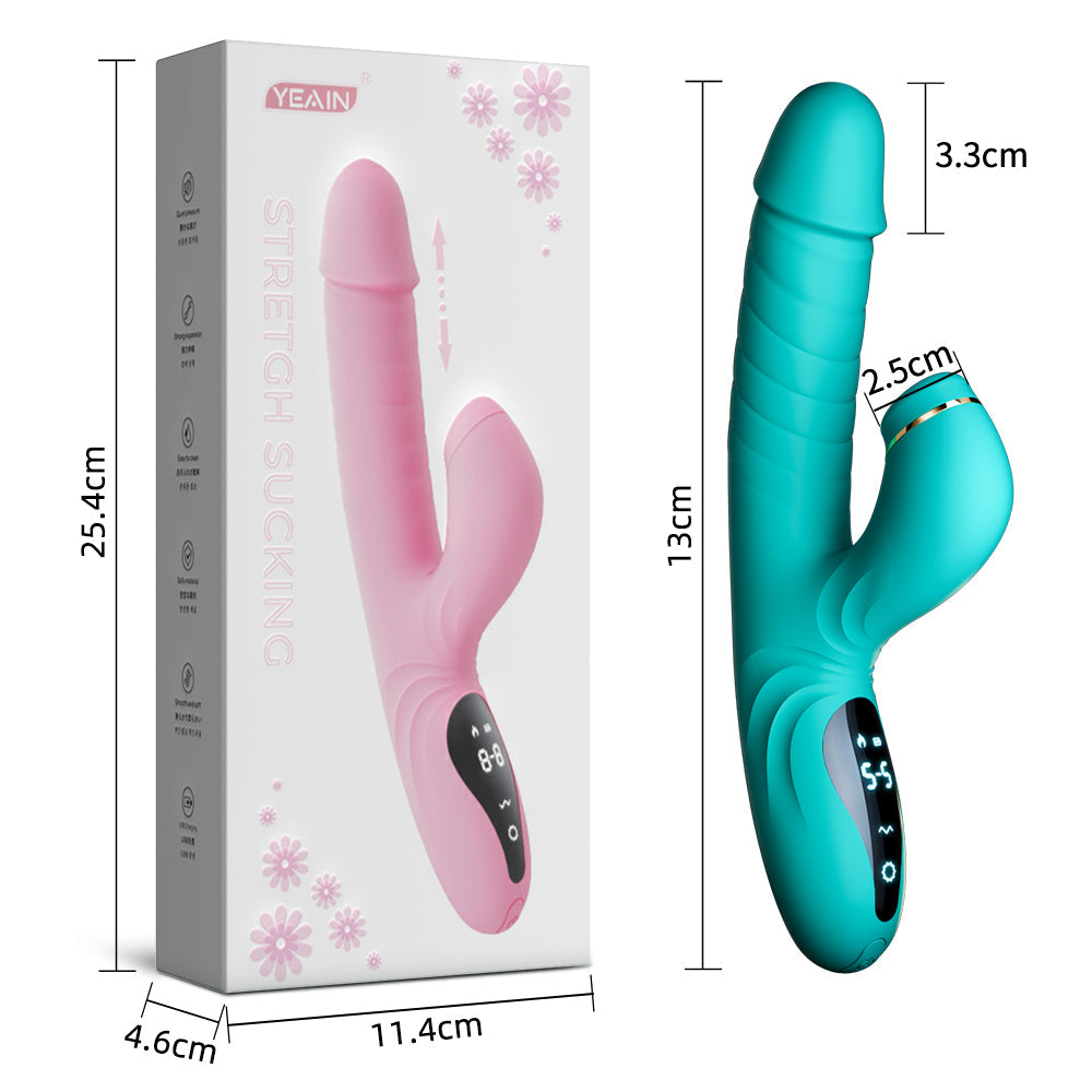 Stretch sucking Vibrating G spot AV Stick Penis Female Sex Masturbation Toy