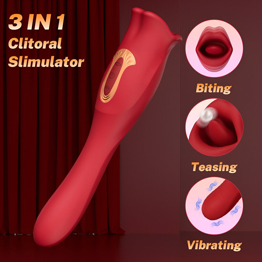 3in1 tongue vibrator LIVMAN E-99 with 10 licking-biting and 10 vibration modes