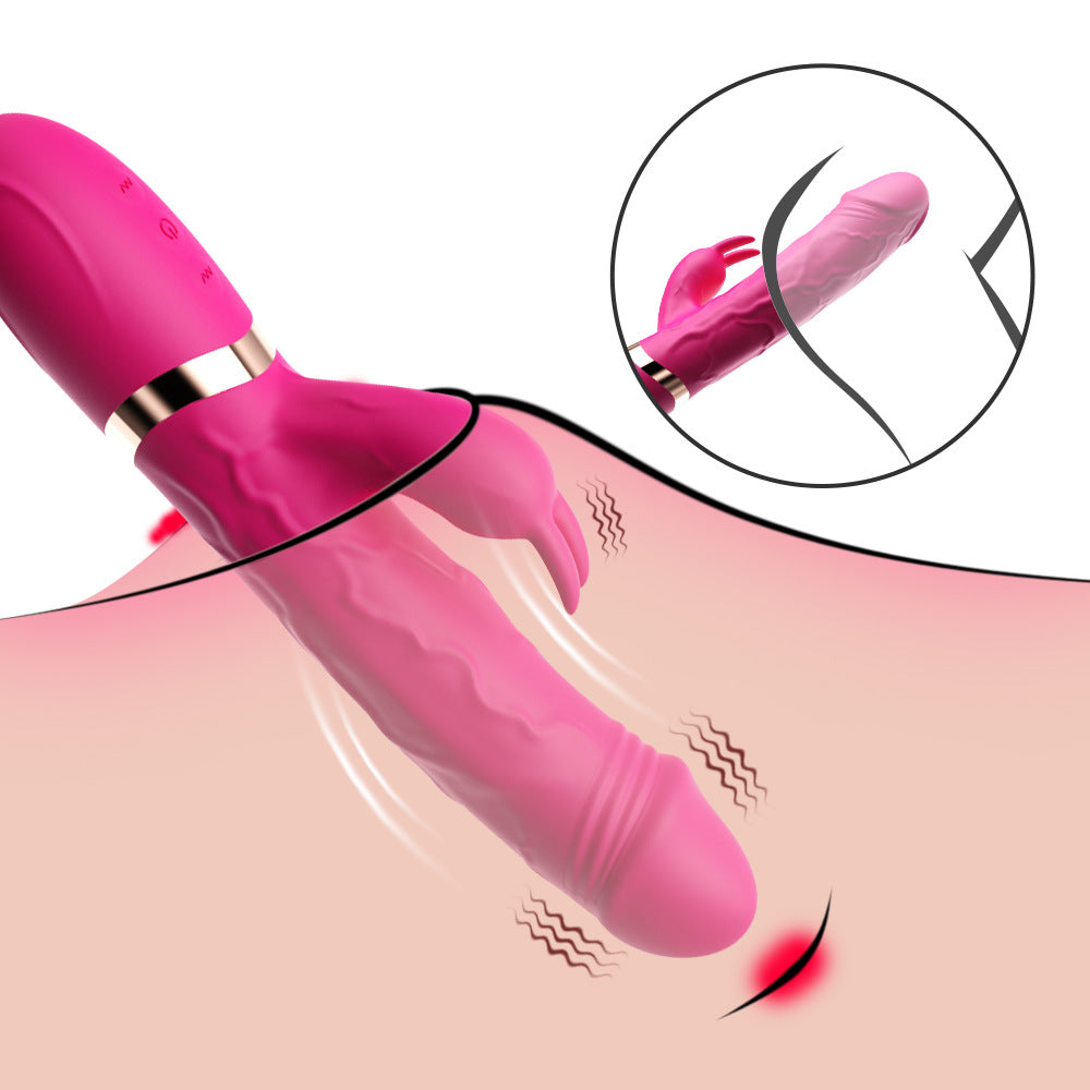 Simulated dual shock G-spot rabbit vibrator for women