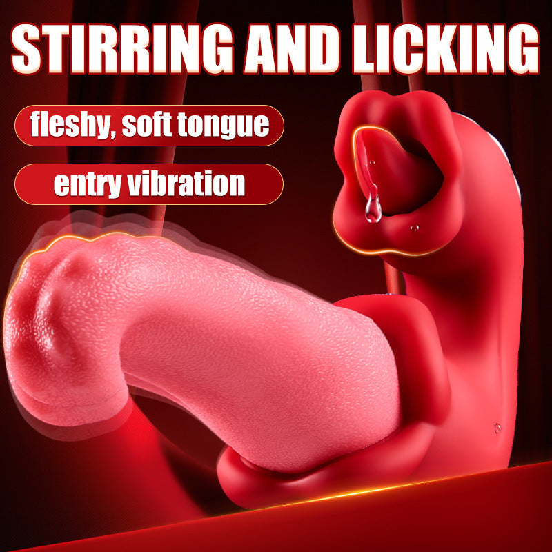 Simulated tongue licking vibrator female sex toy masturbator