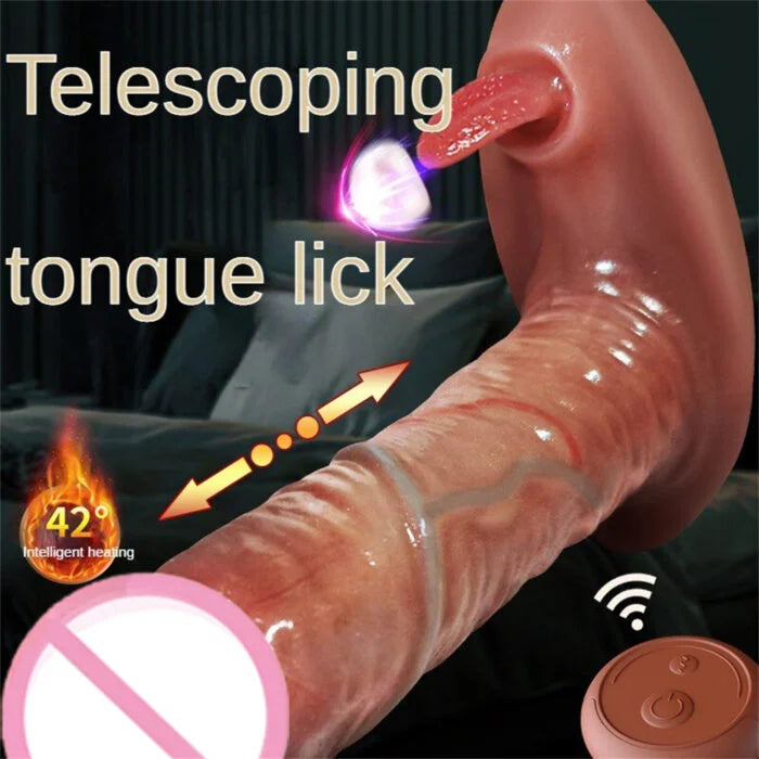 Thrusting Dildo Vibrator Realistic Wearable Clit G-Spot Massager