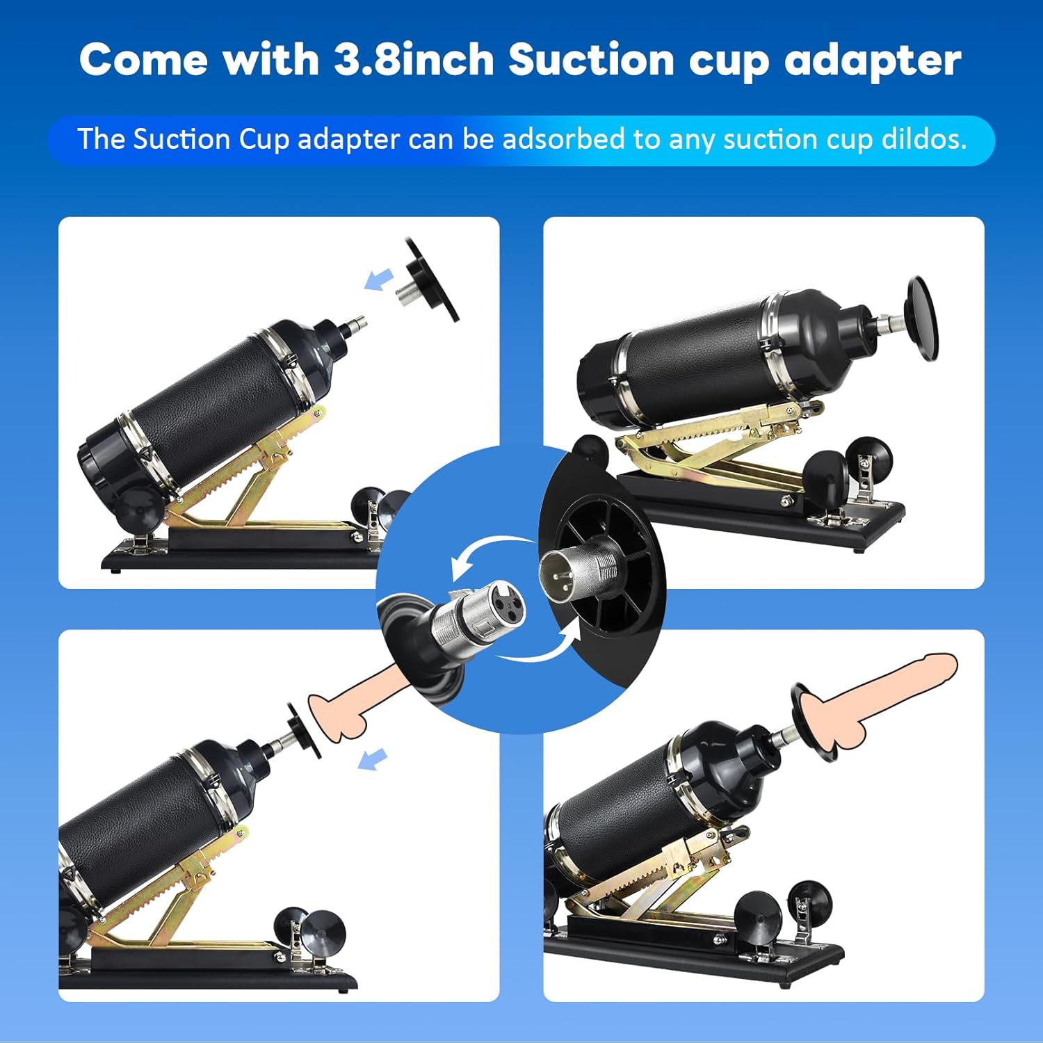 Automatic Sex Machine with 3.8inch Suction Cup Adapter and Dildo Attachments