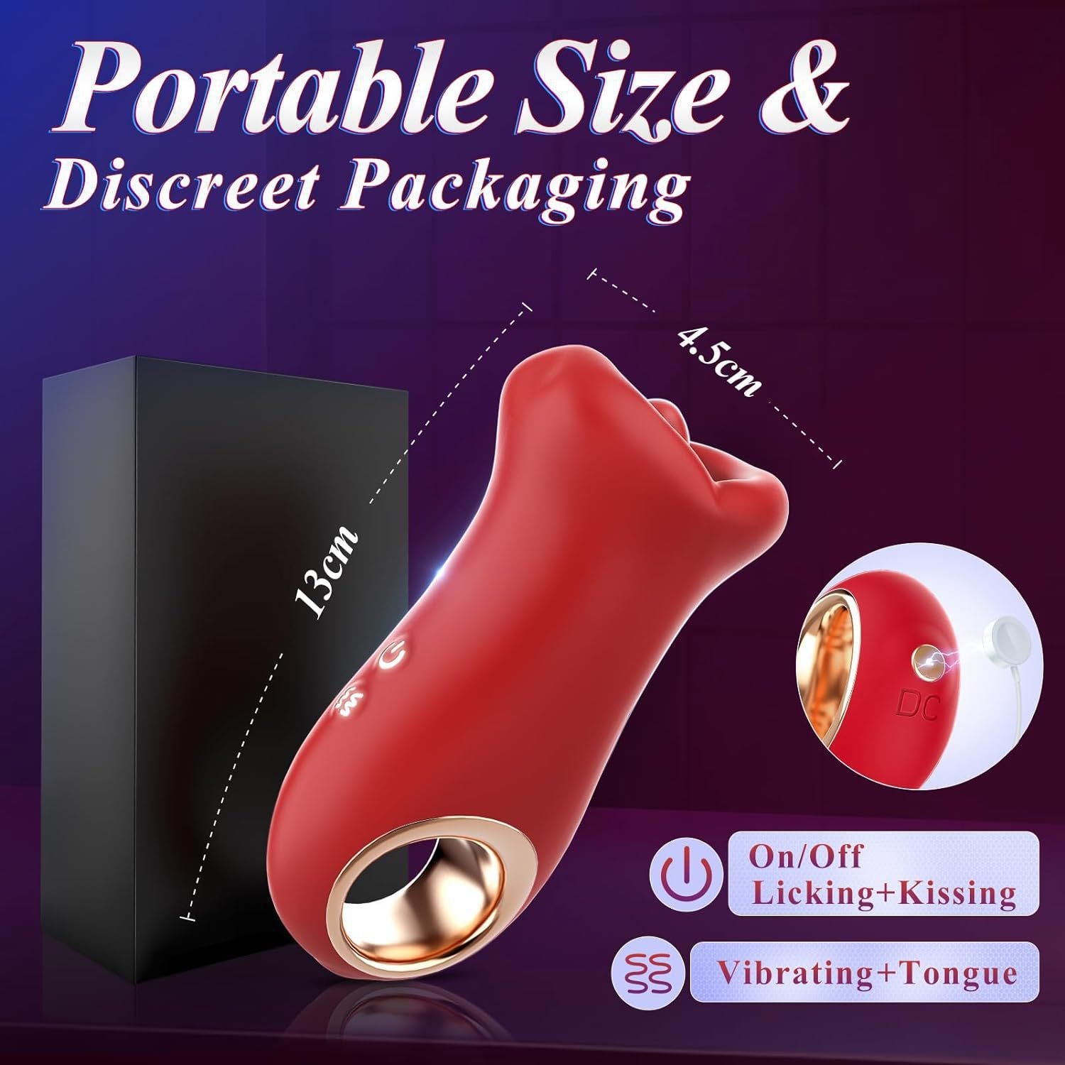 Female tongue licking masturbation vibrator adult sex products