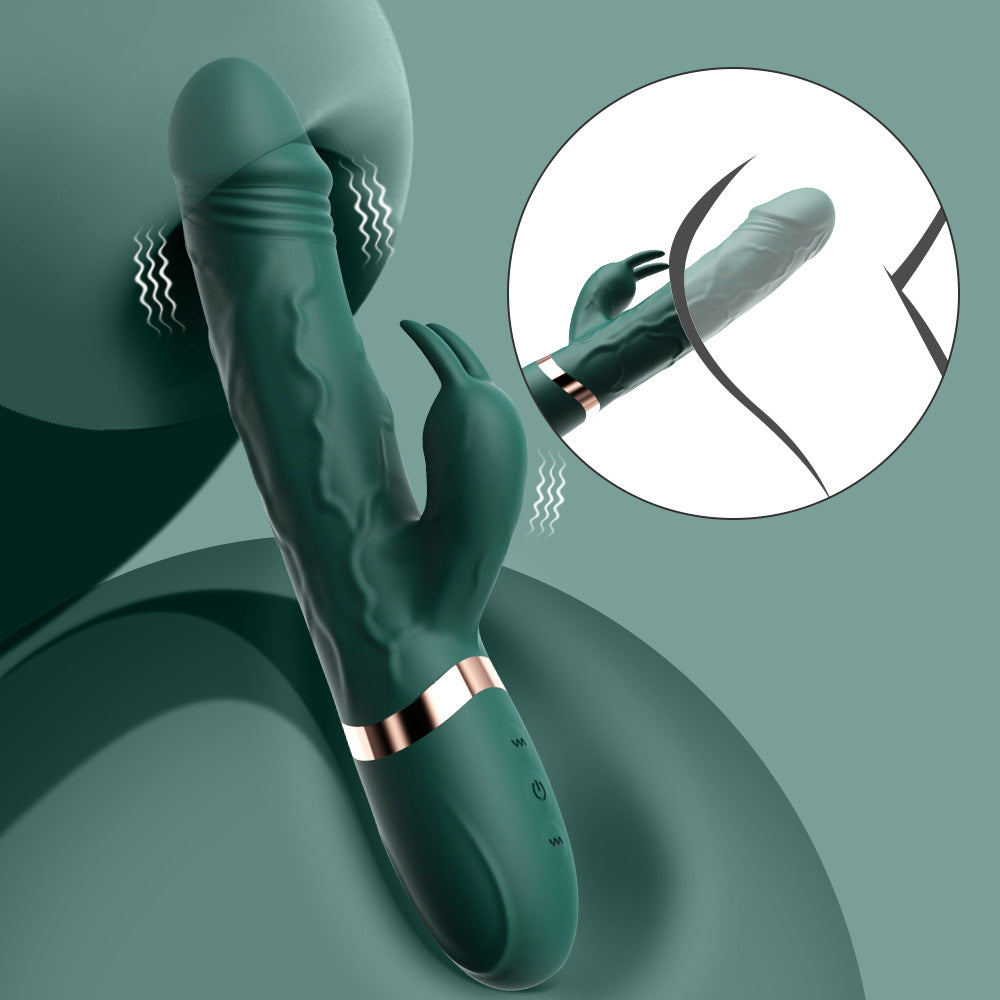 Simulated dual shock G-spot rabbit vibrator for women