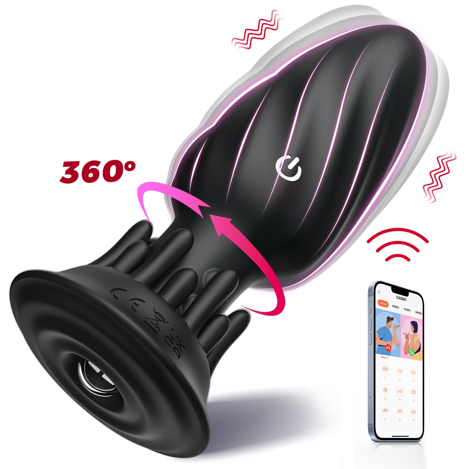 toyshcool wick base rotating and vibrating anal plug APP version