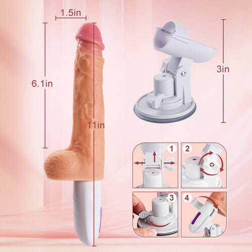 Multi-angles 8 Thrusting Rotating Vibrating Heating Remote Control Sex Machine 11 Inch