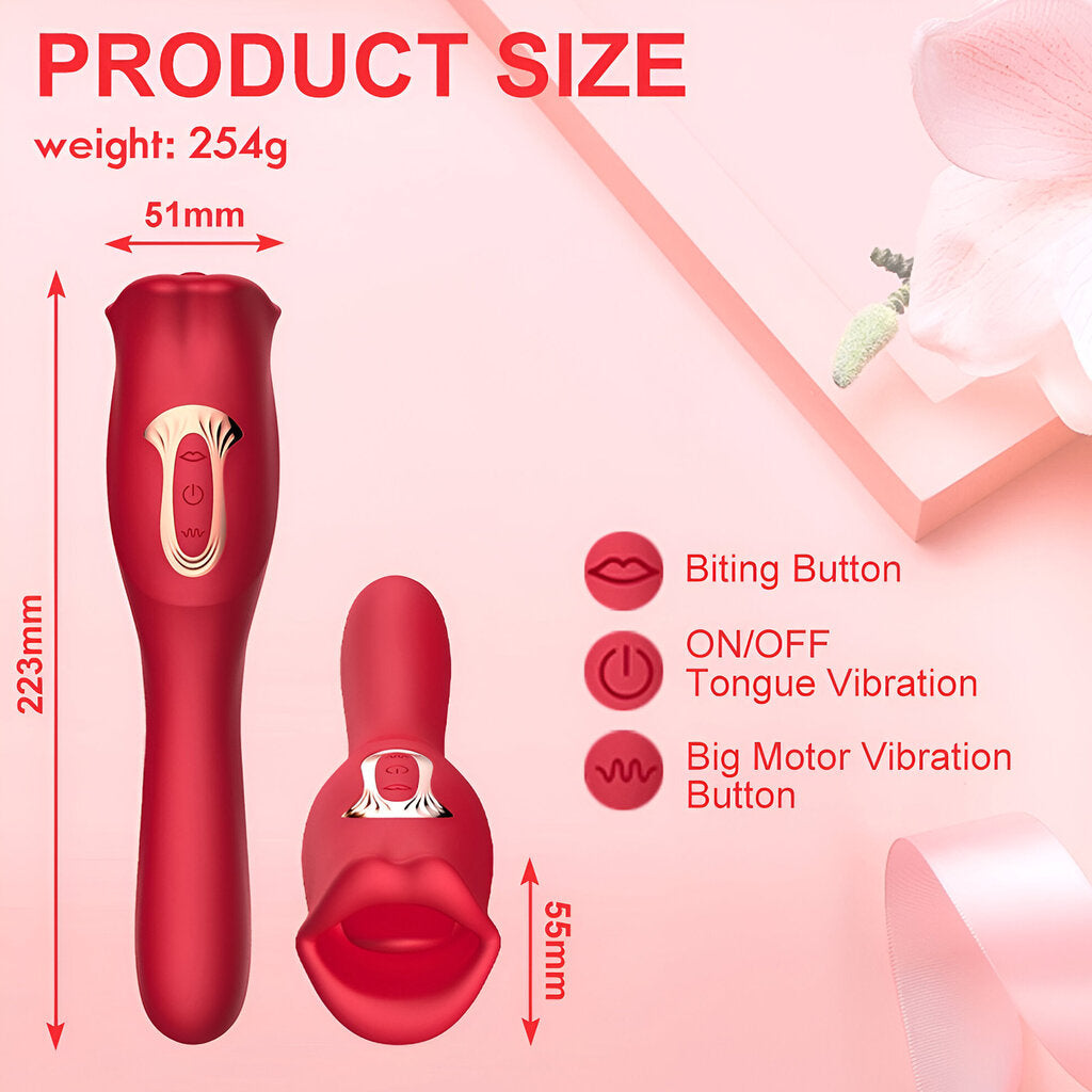 3in1 tongue vibrator LIVMAN E-99 with 10 licking-biting and 10 vibration modes