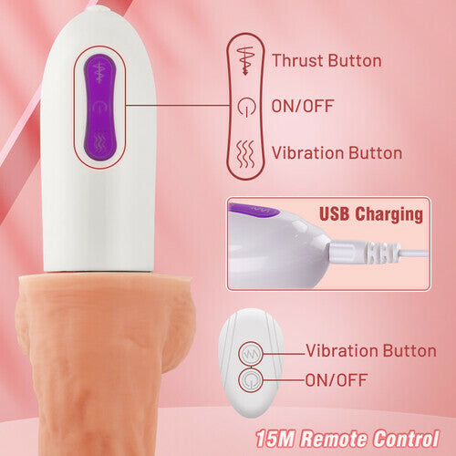 Multi-angles 8 Thrusting Rotating Vibrating Heating Remote Control Sex Machine 11 Inch