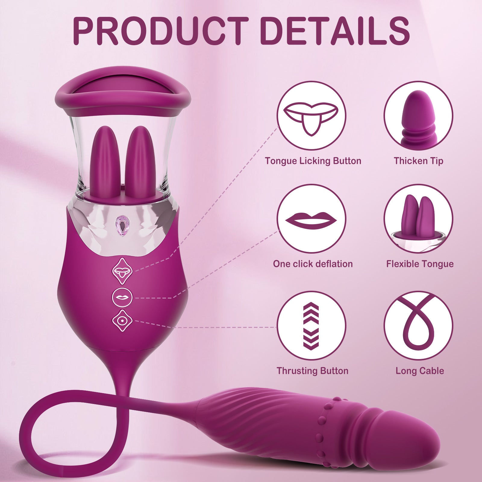 4-in-1 multifunctional rose vibrator