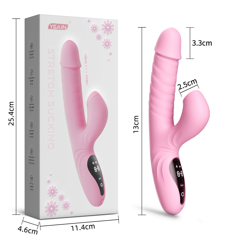 Stretch sucking Vibrating G spot AV Stick Penis Female Sex Masturbation Toy