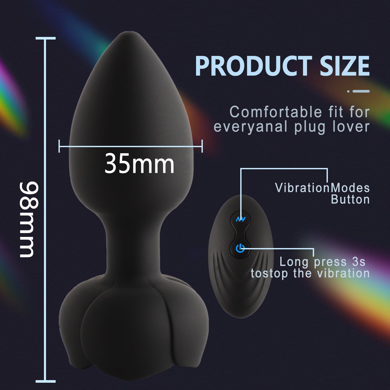 Rose flower luminous silicone anal plug