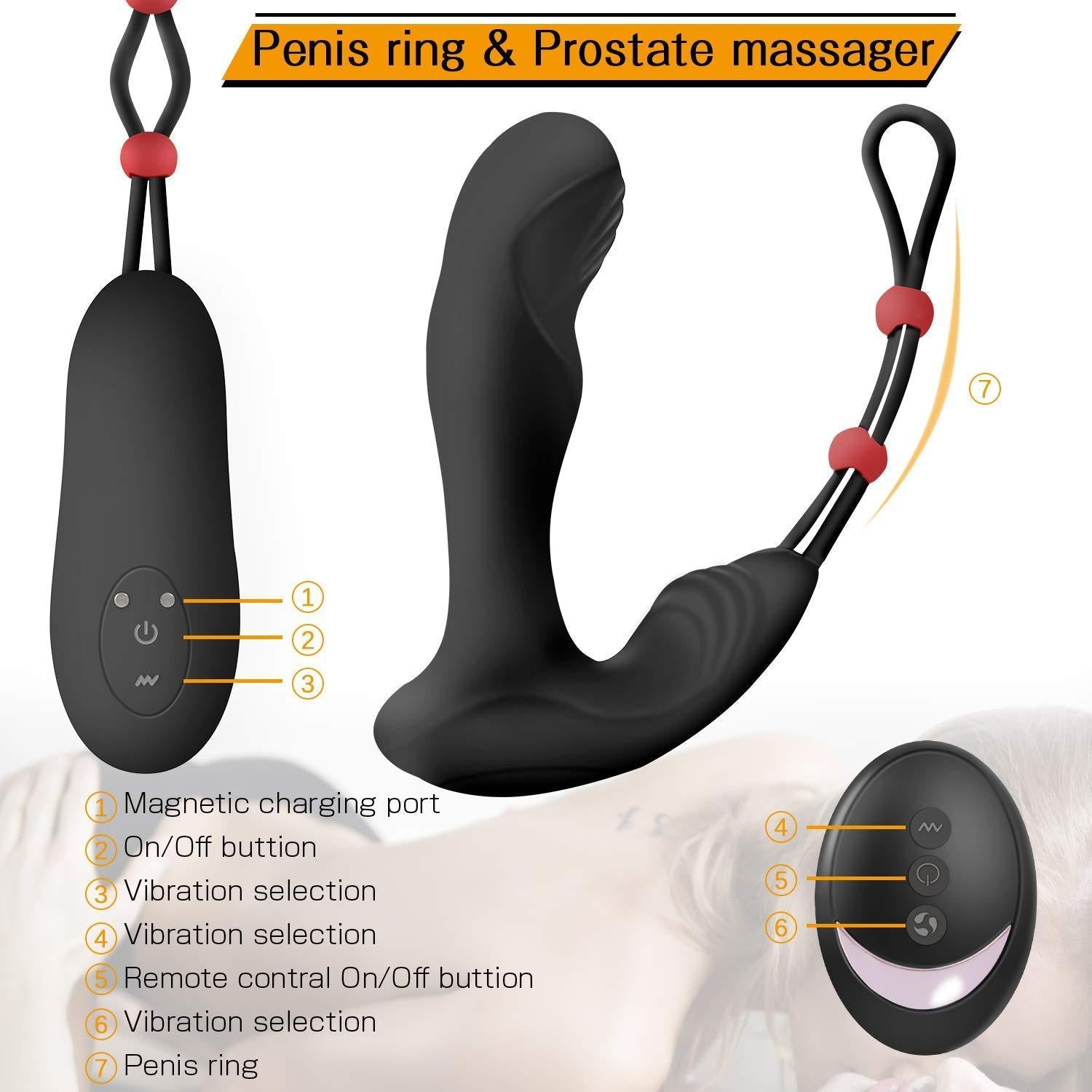 Men's wireless remote control backyard bead pulling 9-frequency vibrating anal plug prostate toy