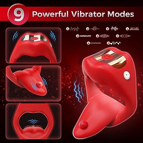 Penis Ring Tongue Design with 9 Vibration Modes