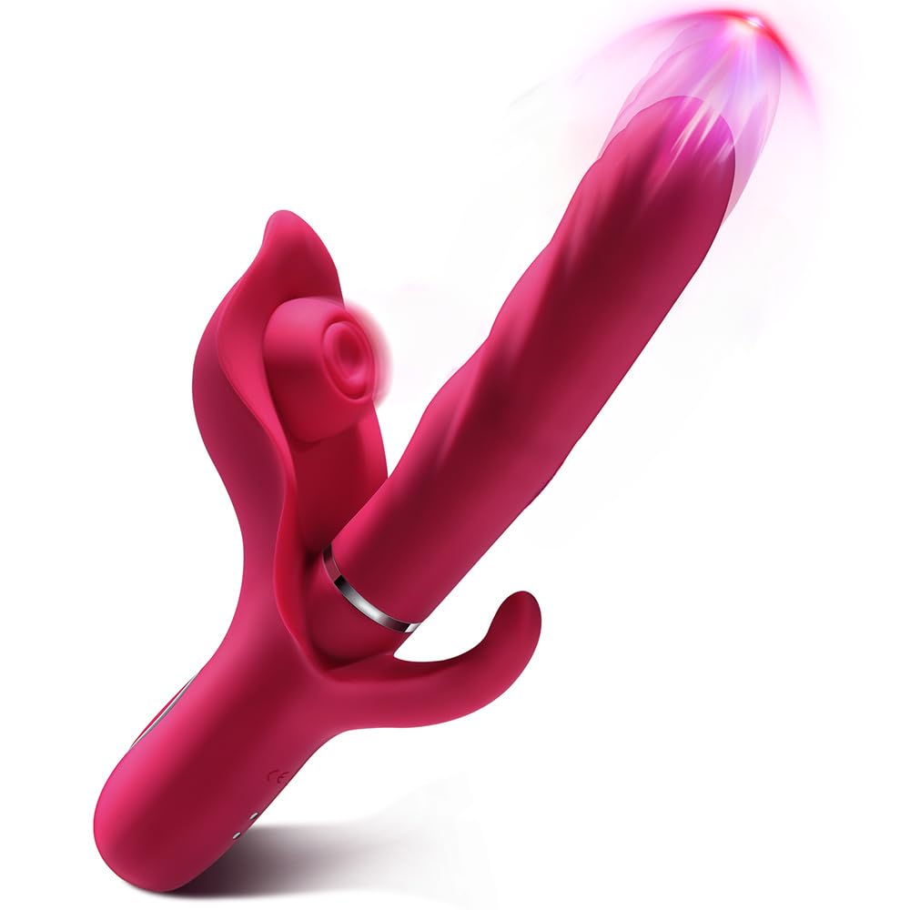 Telescopic Vibrator Clitoris Stimulator Vagina G-Spot Massager Silicone Dildo Masturbator