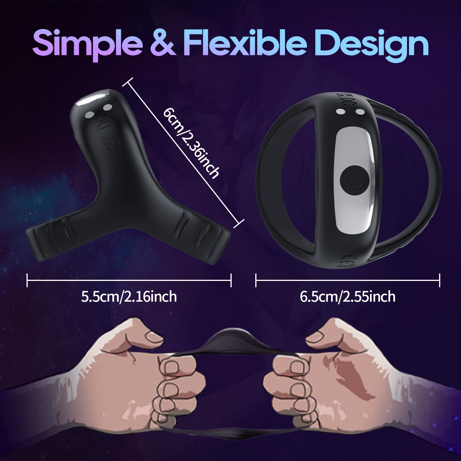 Vibrating Cock Ring with APP, Triangular Penis Ring with 10 Vibration Modes