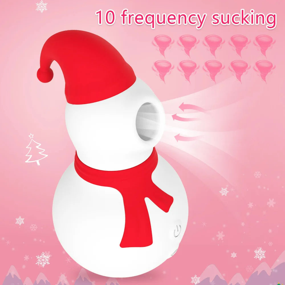 Christmas Snowman Vacuum Powerful Sucking Vibrator